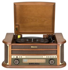 Roadstar HIF-1899 Retro Stereo-Anlage mit Plattenspieler, Kassette, CD-Player und Radio