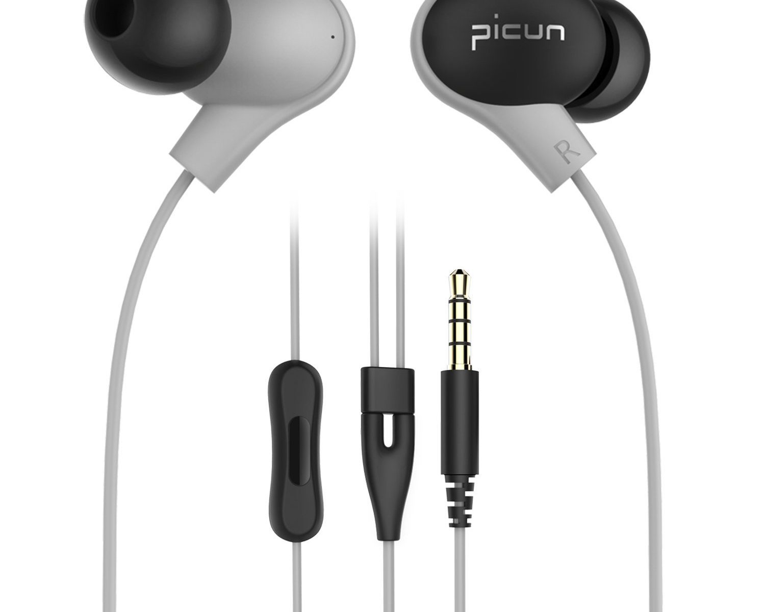 Picun S2 Ohrhörer In-Ear Kopfhörer mit Mikrofon, Fernbedienung, Stereo Bass für iPhone, Samsung, Sony, iPad, MP4 Players und PC
