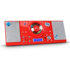 Rote AUNA Stereo-Kompaktanlage