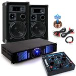 etc-shop 2400 Watt PA Kompakt Musik Anlage Verstärker Boxen USB MP3 Mixer DJ-Party 7